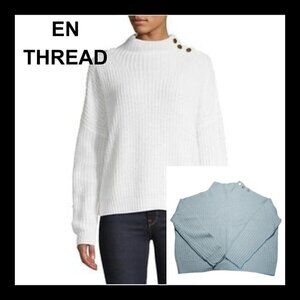 NWOT EN THREAD light blue Merino Alpaca wool knit sweater